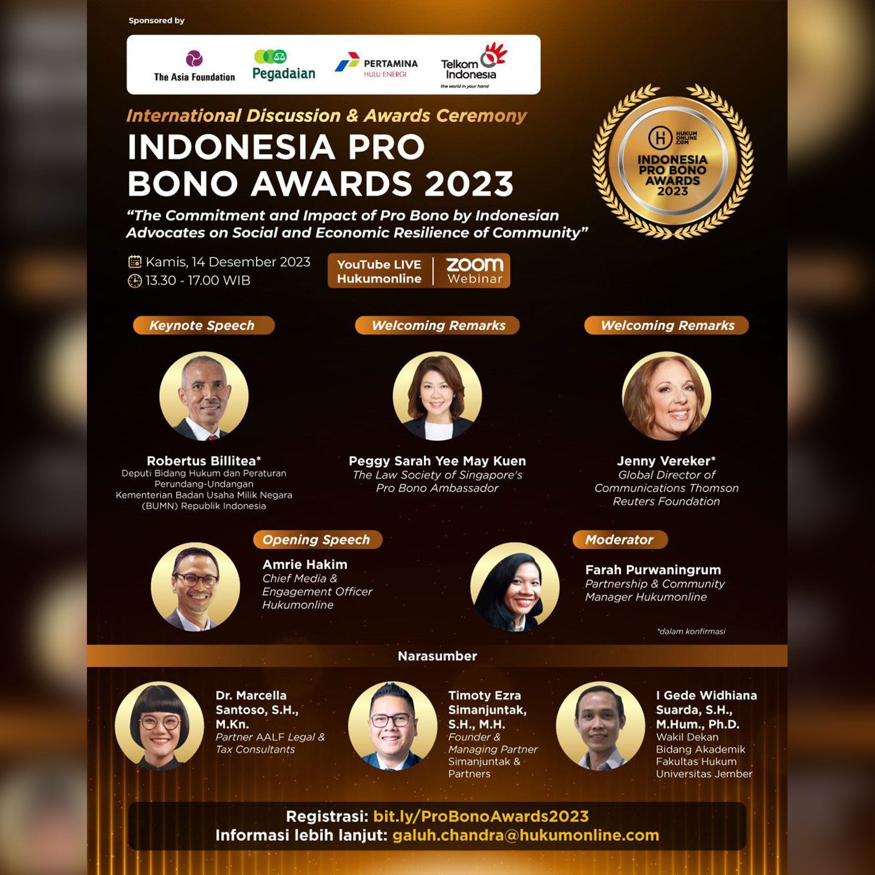  S&P law office in collaboration with Hukum Online held a seminar on “Indonesia Pro Bono Awards 2023” With Mr. Timoty Ezra Simanjuntak as the speaker. 